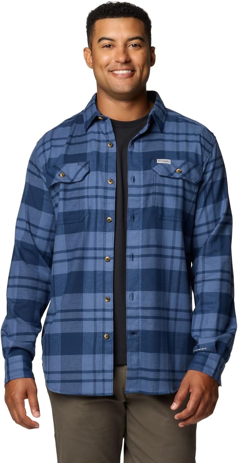 image:imageColumbia Flare Gun Stretch FlannelCollegiate Navy River Crossing Plaid
