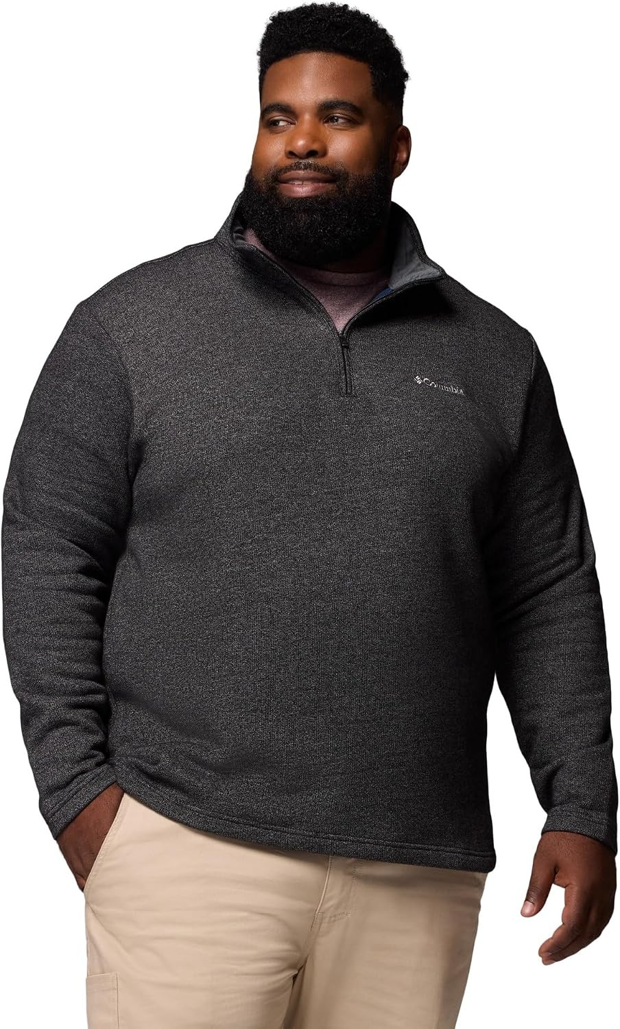 image:imageColumbia Mens Big Great Hart Mountain III Big amp Tall Half ZipBlack Heather