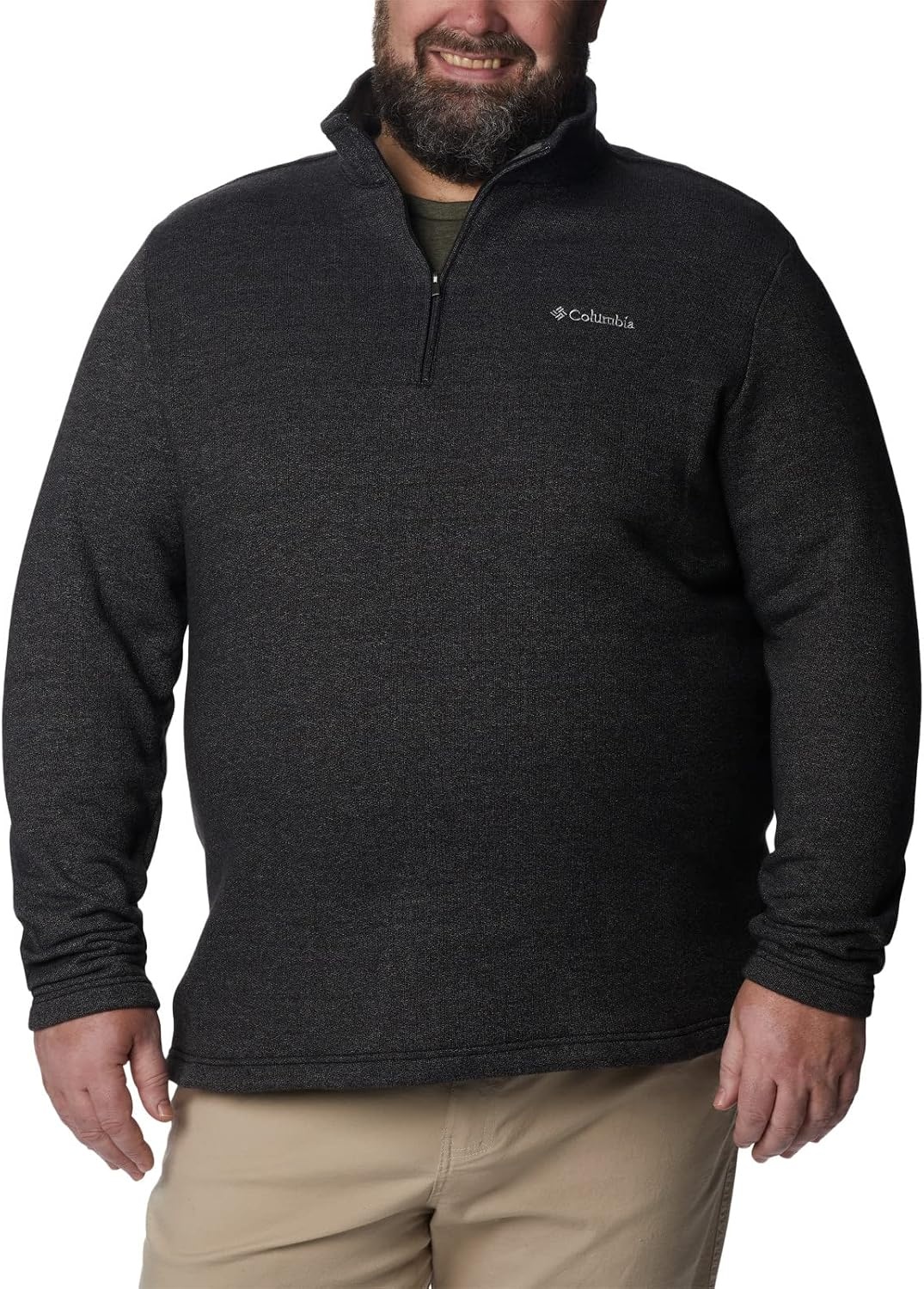 image:imageColumbia Mens Big Great Hart Mountain III Big amp Tall Half ZipBlack Heather