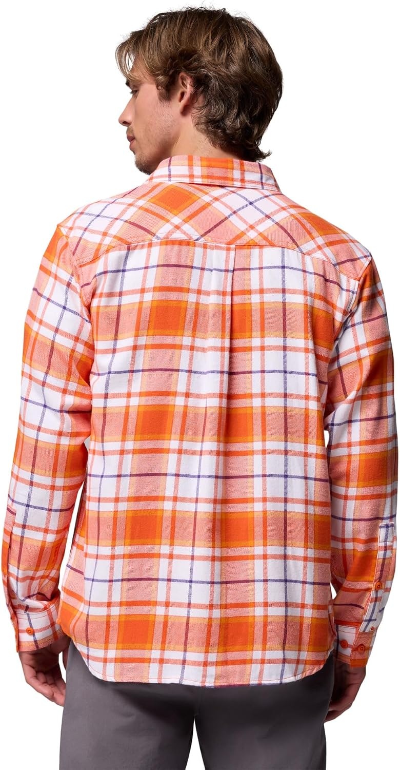 image:imageColumbia Mens Collegiate Flare Gun Flannel Long Sleeve ShirtCle Spark Orange Tartan