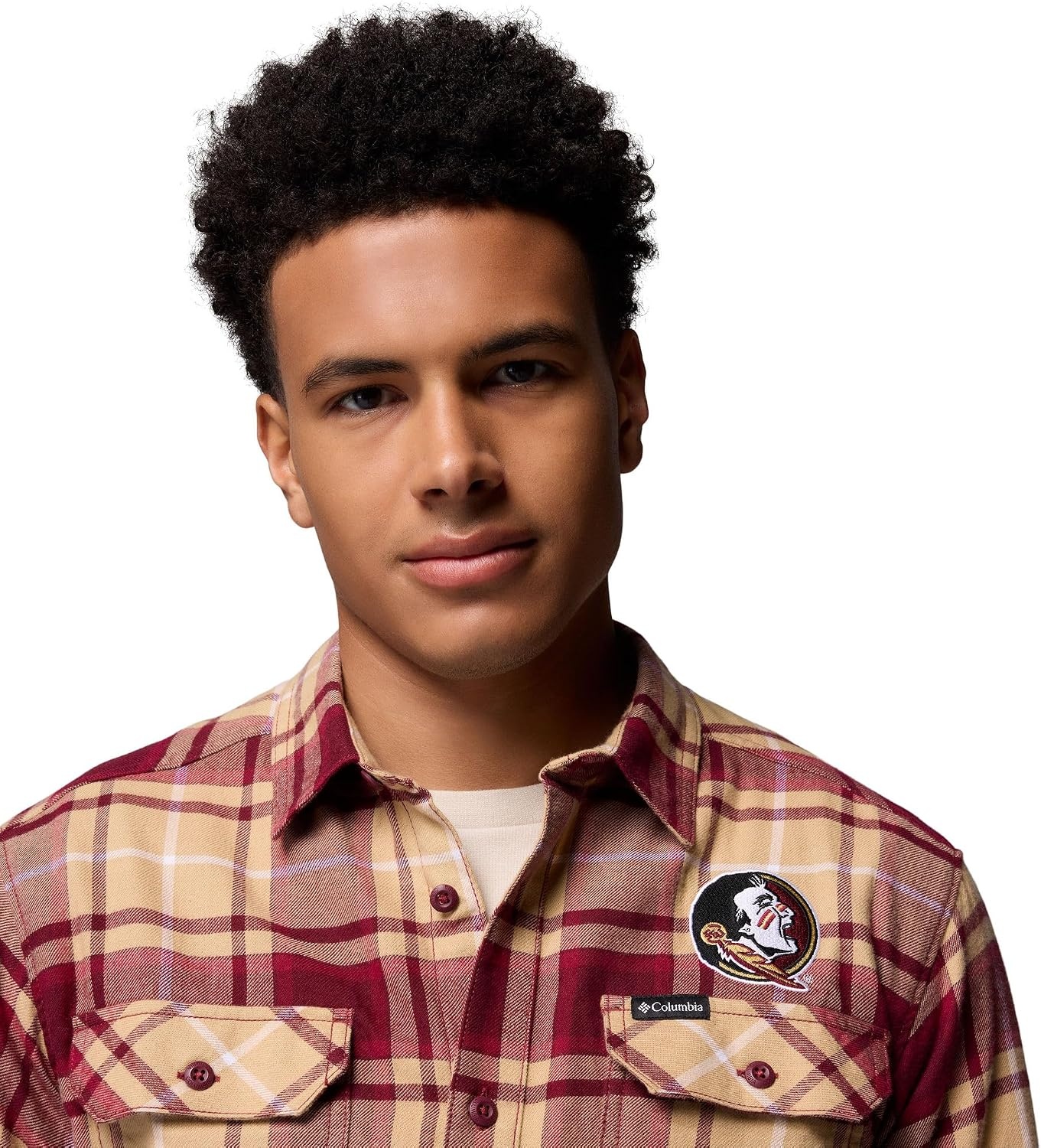 image:imageColumbia Mens Collegiate Flare Gun Flannel Long Sleeve ShirtFsu Cabernet Tartan