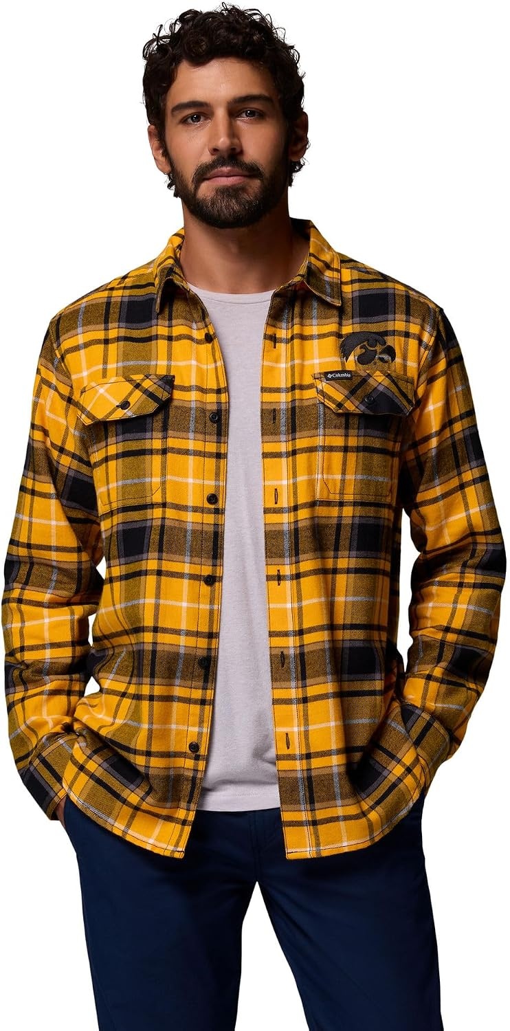 image:imageColumbia Mens Collegiate Flare Gun Flannel Long Sleeve ShirtIw Mlb Gold Tartan
