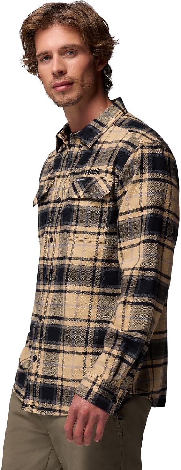image:imageColumbia Mens Collegiate Flare Gun Flannel Long Sleeve ShirtPd Sierra Tan Tartan
