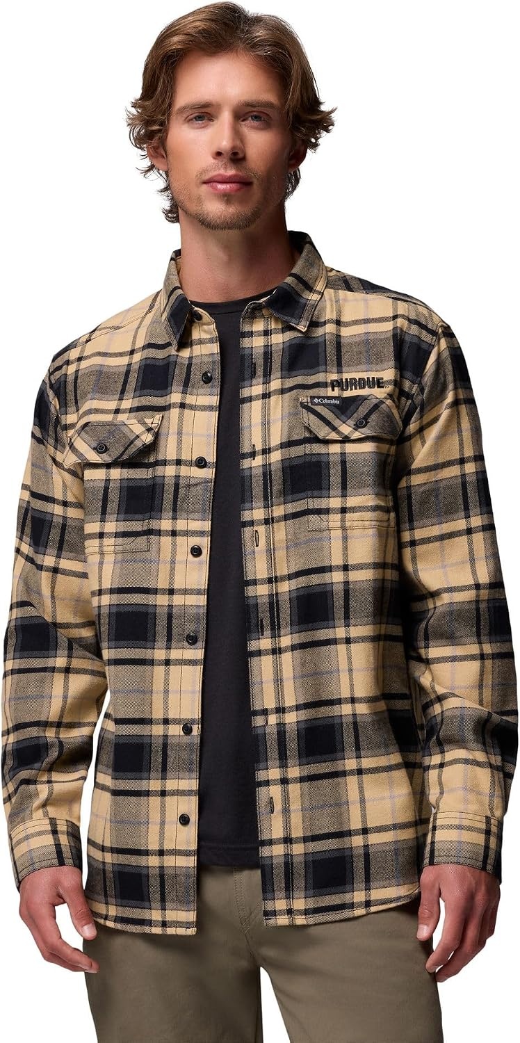 image:imageColumbia Mens Collegiate Flare Gun Flannel Long Sleeve ShirtPd Sierra Tan Tartan