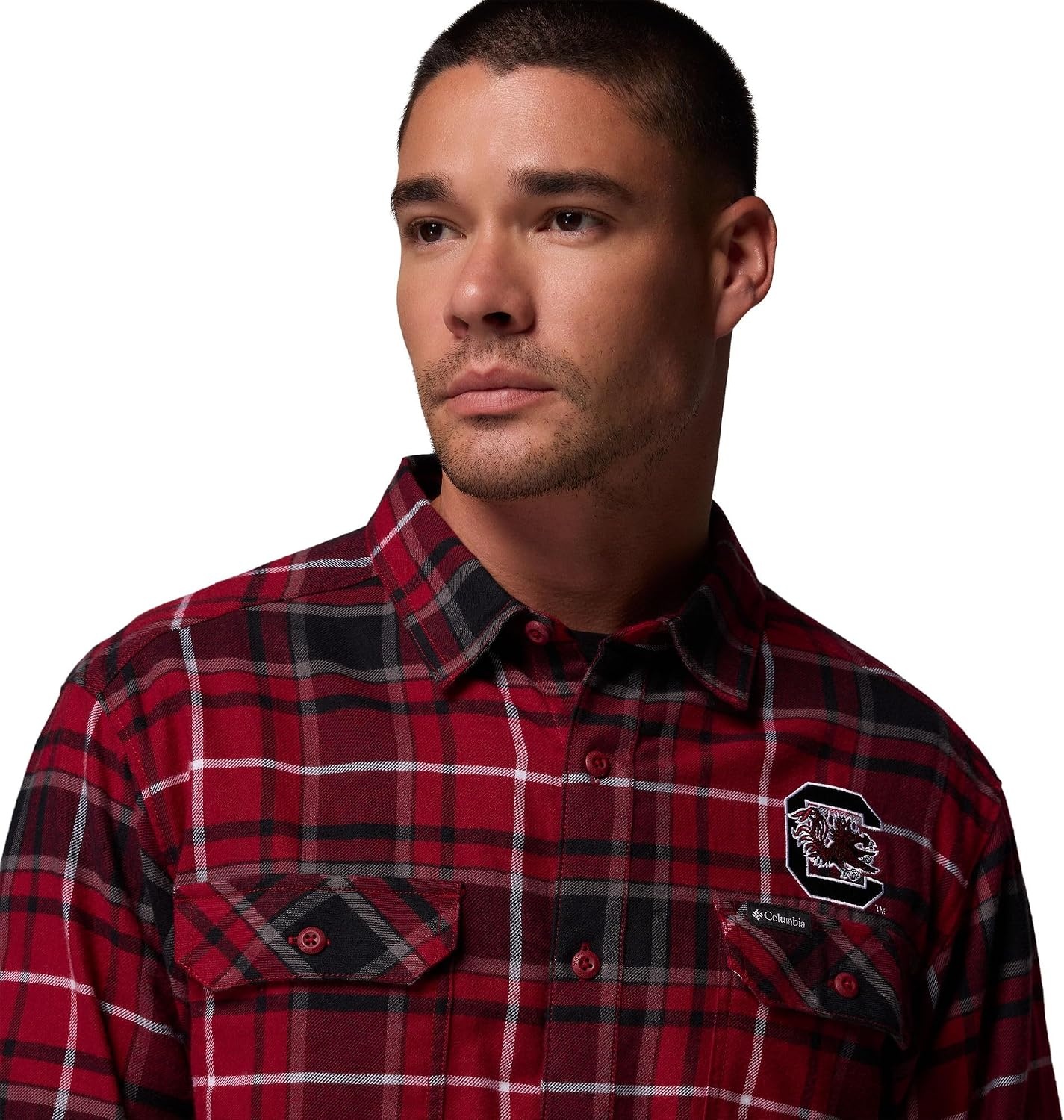 image:imageColumbia Mens Collegiate Flare Gun Flannel Long Sleeve ShirtSc Beet Tartan