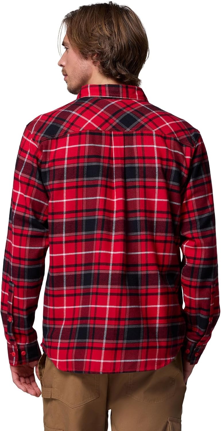 image:imageColumbia Mens Collegiate Flare Gun Flannel Long Sleeve ShirtUga Bright Red Tartan