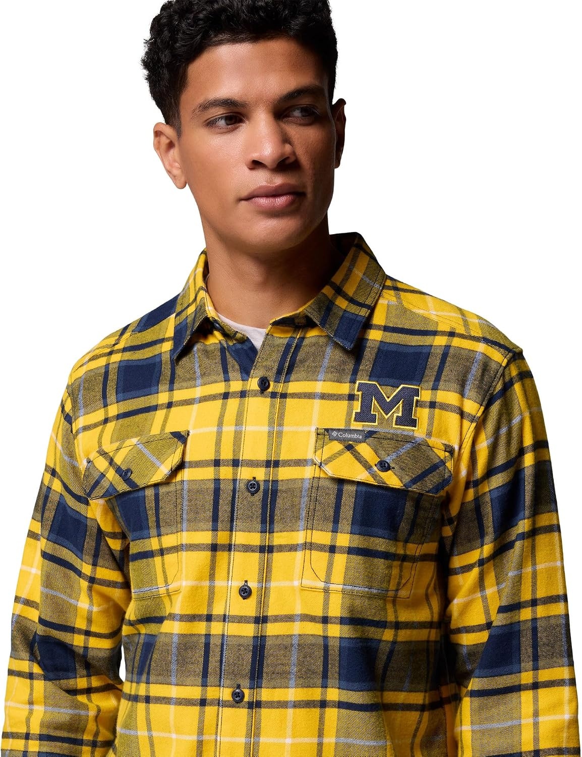 image:imageColumbia Mens Collegiate Flare Gun Flannel Long Sleeve ShirtUm Yellow Tartan