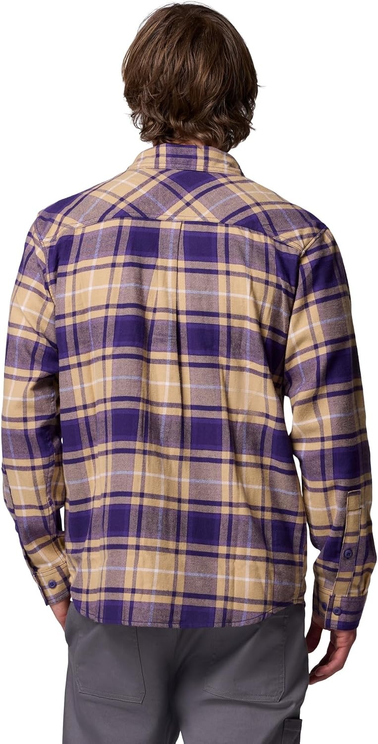 image:imageColumbia Mens Collegiate Flare Gun Flannel Long Sleeve ShirtUw Uw Purple Tartan