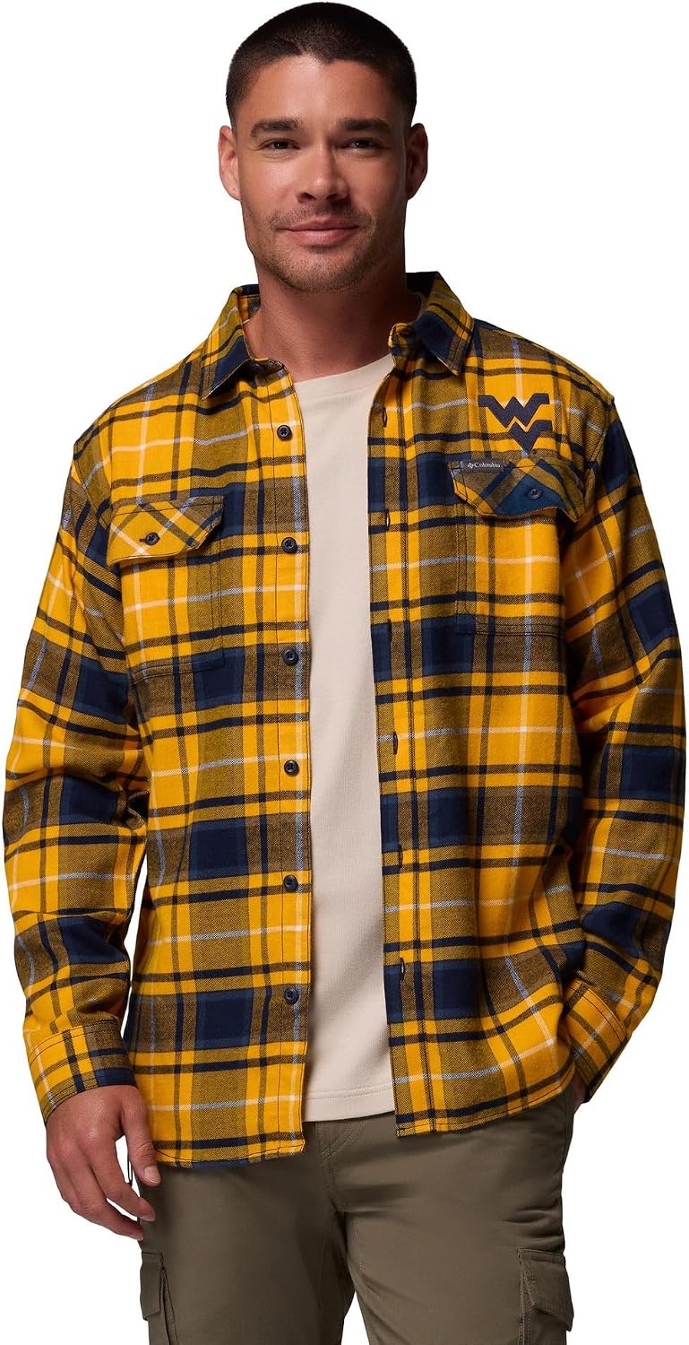 image:imageColumbia Mens Collegiate Flare Gun Flannel Long Sleeve ShirtWv Mlb Gold Tartan