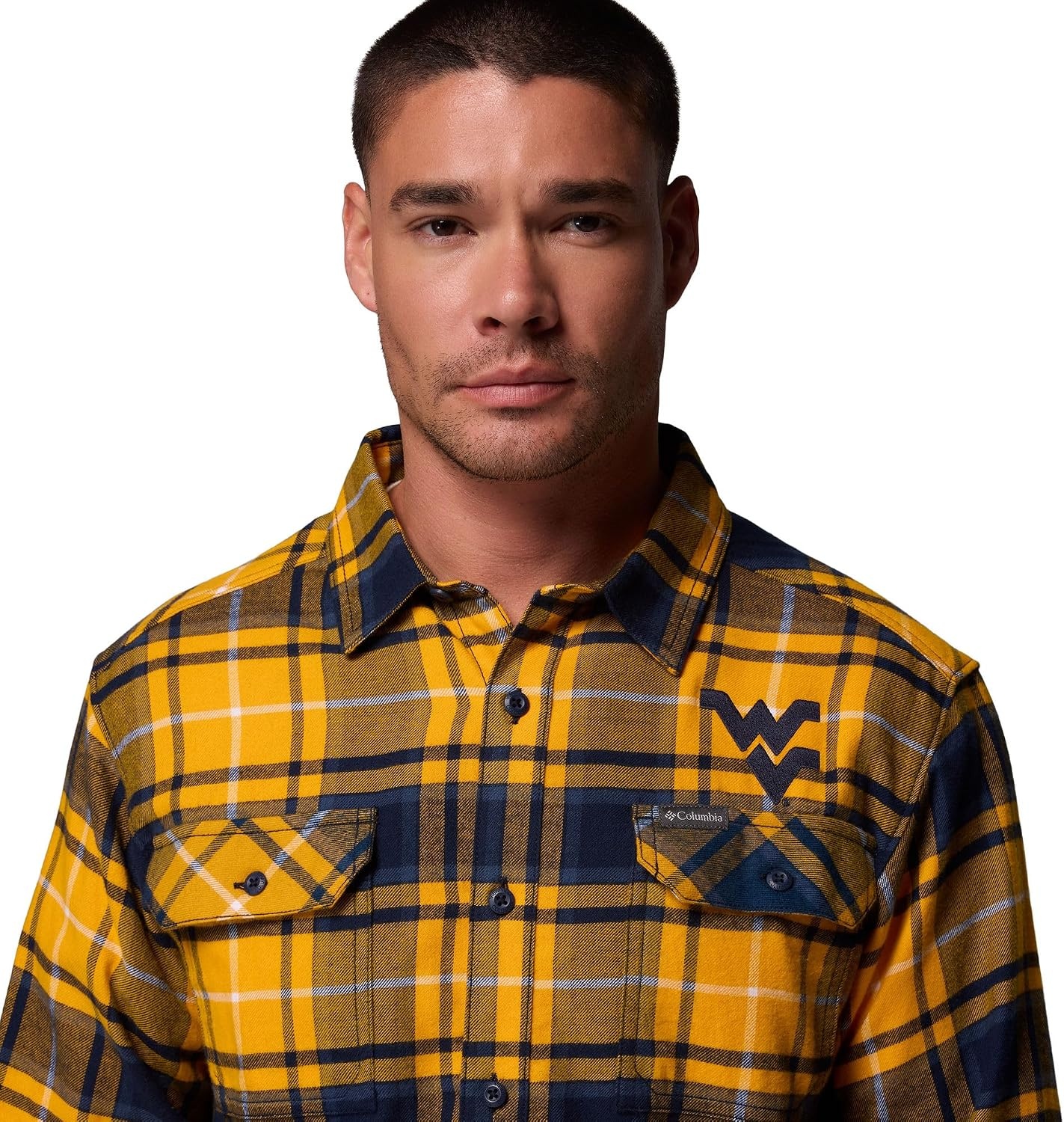 image:imageColumbia Mens Collegiate Flare Gun Flannel Long Sleeve ShirtWv Mlb Gold Tartan