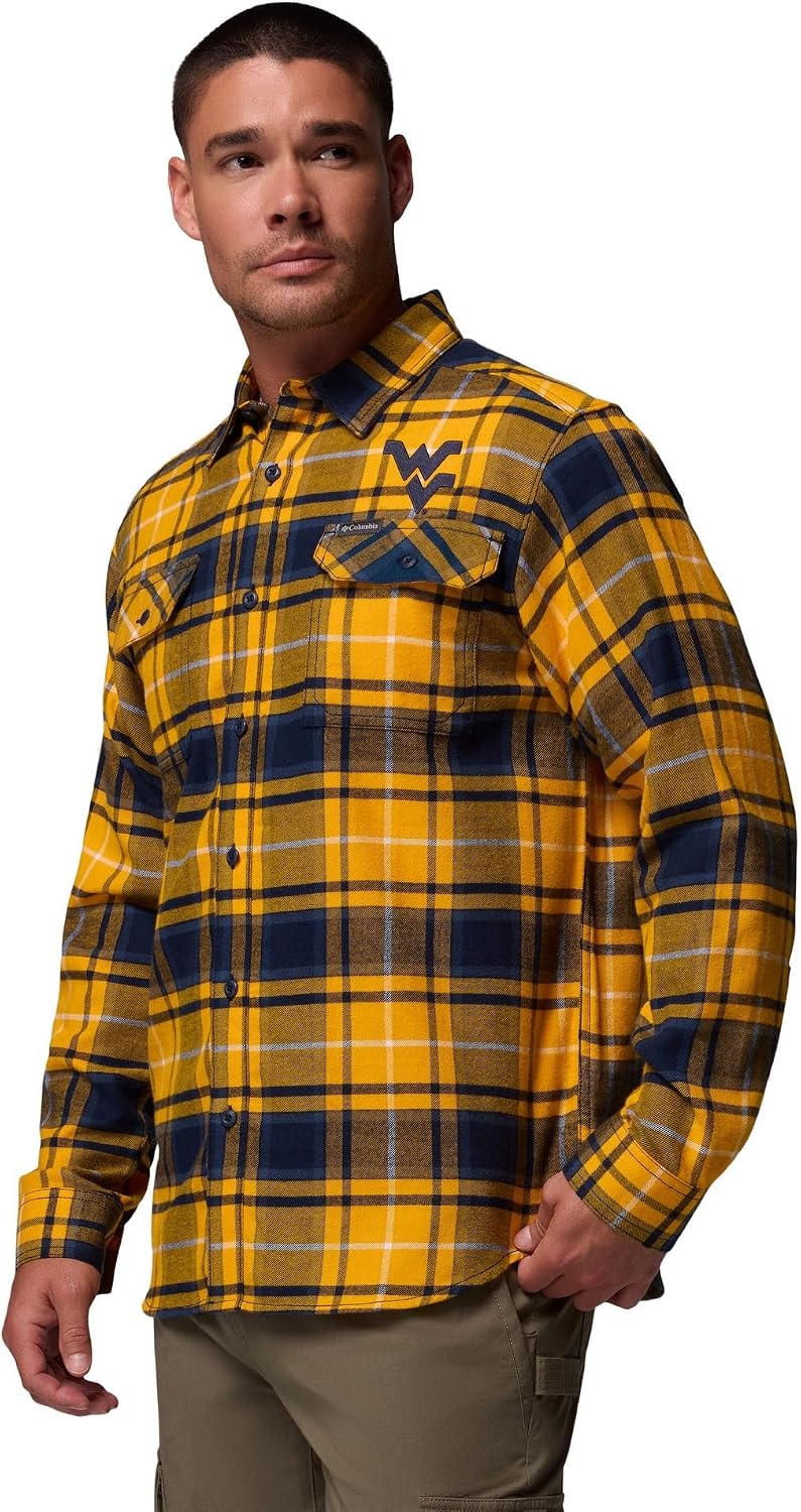 image:imageColumbia Mens Collegiate Flare Gun Flannel Long Sleeve ShirtWv Mlb Gold Tartan