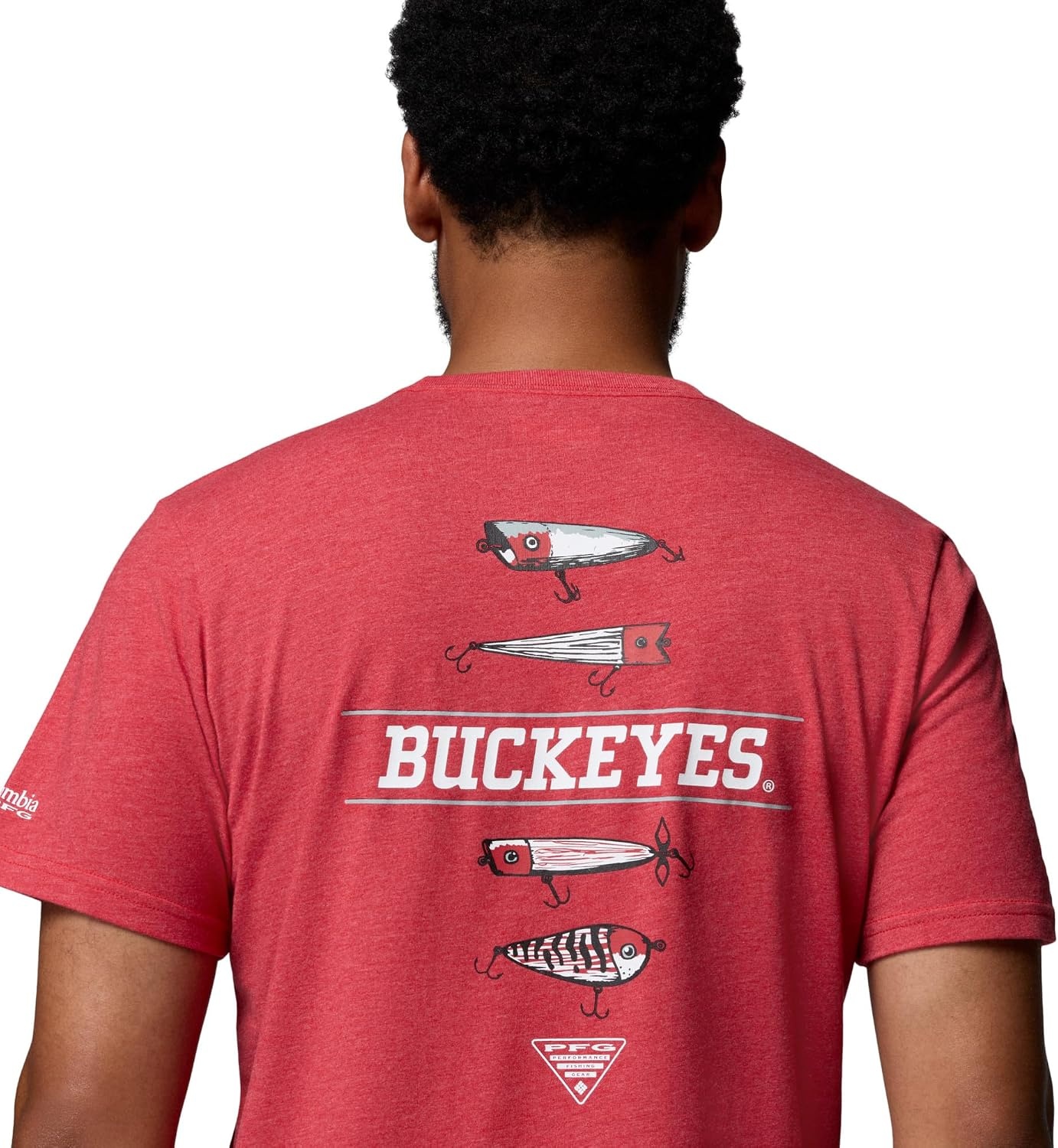 image:imageColumbia Mens Collegiate PFG Tee Short SleeveOs Intense Red Heather