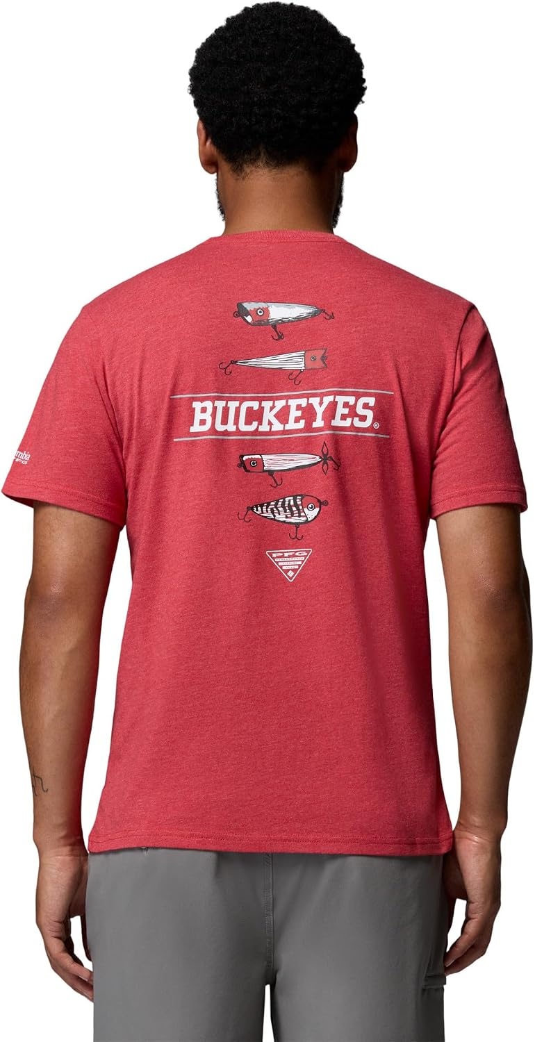 image:imageColumbia Mens Collegiate PFG Tee Short SleeveOs Intense Red Heather