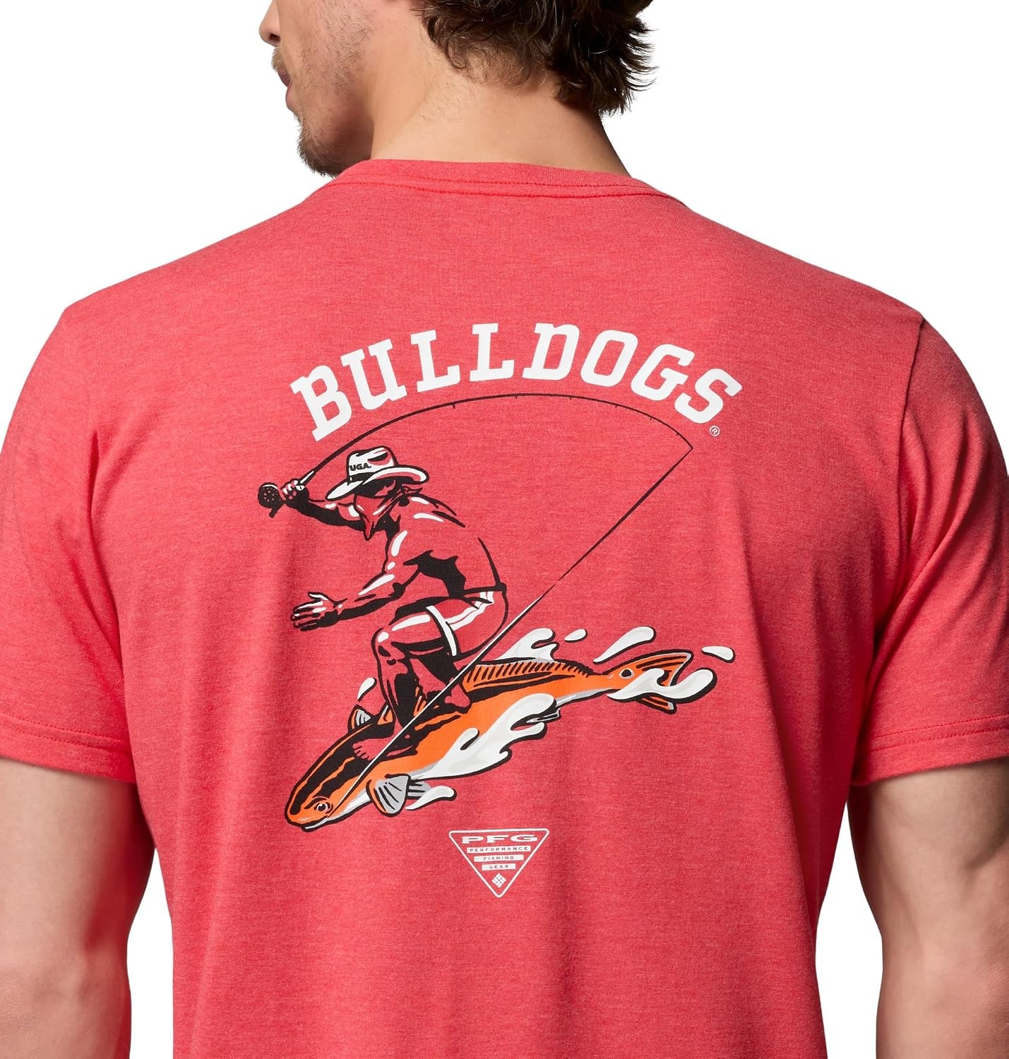 image:imageColumbia Mens Collegiate PFG Tee Short SleeveUga Bright Red Heather