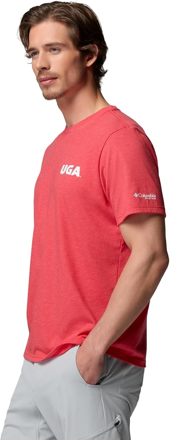 image:imageColumbia Mens Collegiate PFG Tee Short SleeveUga Bright Red Heather