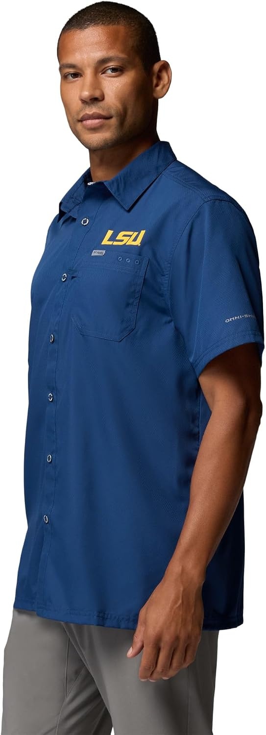 image:imageColumbia Mens Collegiate Slack Tide Camp ShirtLsu Carbon