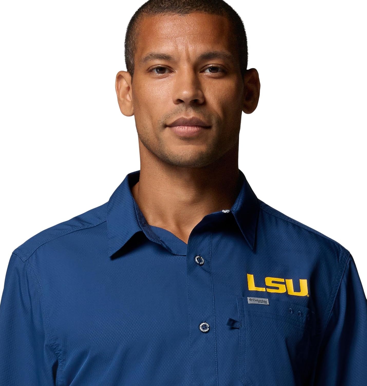 image:imageColumbia Mens Collegiate Slack Tide Camp ShirtLsu Carbon