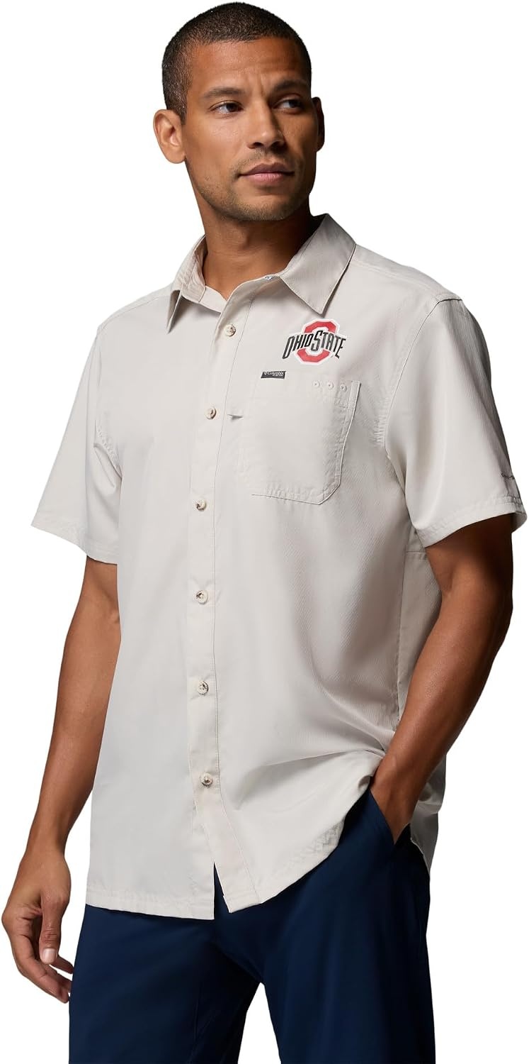 image:imageColumbia Mens Collegiate Slack Tide Camp ShirtOs Dark Stone