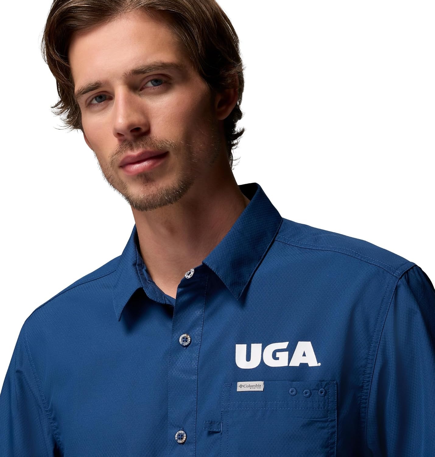 image:imageColumbia Mens Collegiate Slack Tide Camp ShirtUga Carbon