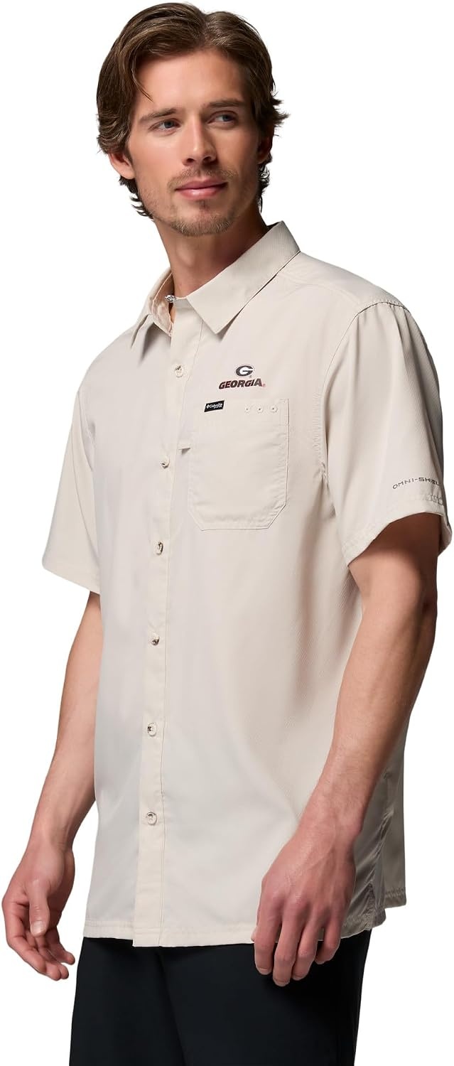 image:imageColumbia Mens Collegiate Slack Tide Camp ShirtUga Dark Stone