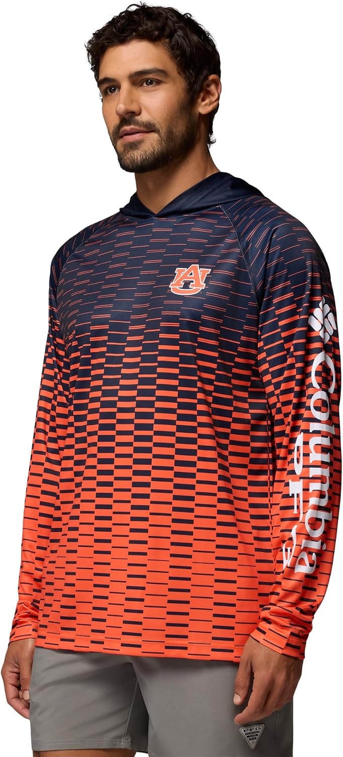image:imageColumbia Mens Collegiate Super Terminal Tackle HoodieAub Collegiate NavySpark Orange