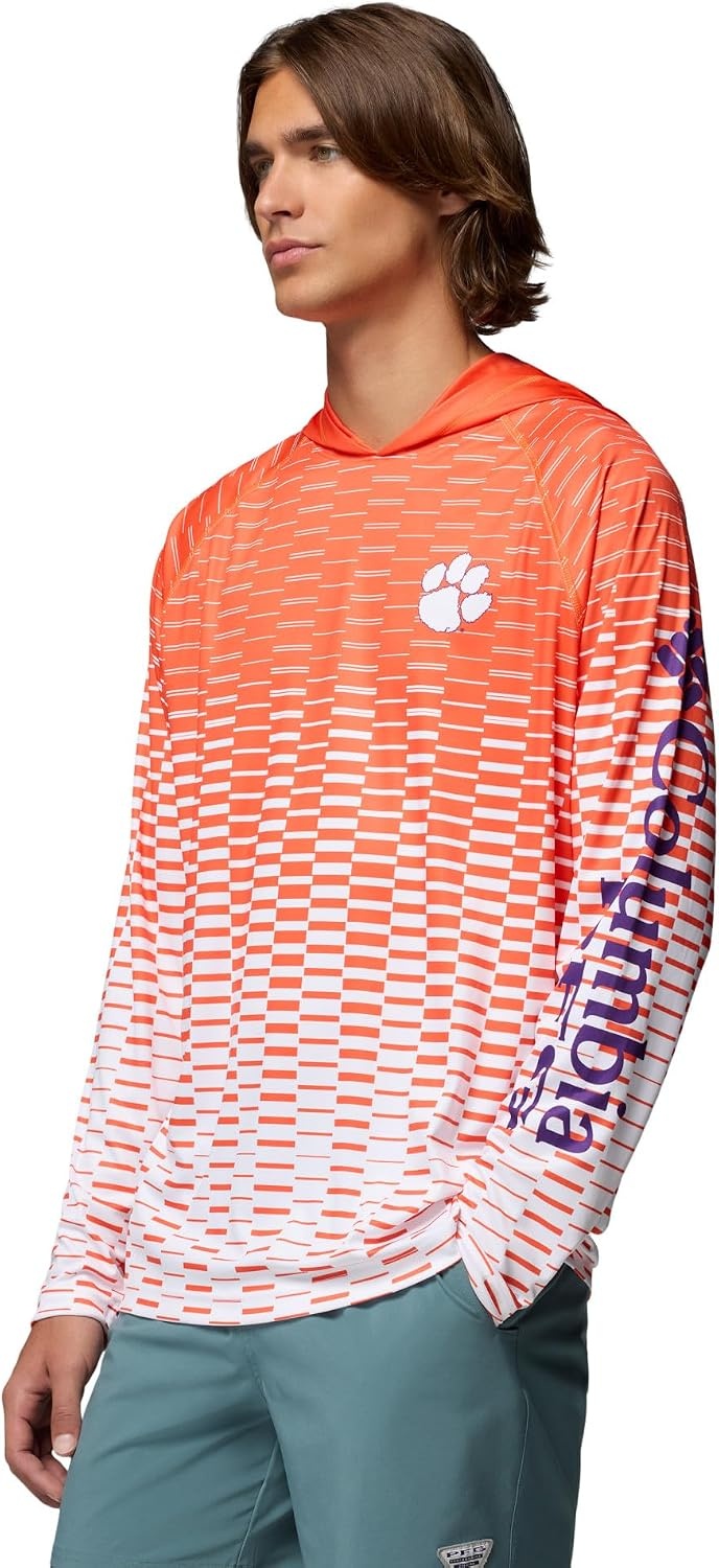 image:imageColumbia Mens Collegiate Super Terminal Tackle HoodieCle Spark OrangeWhite