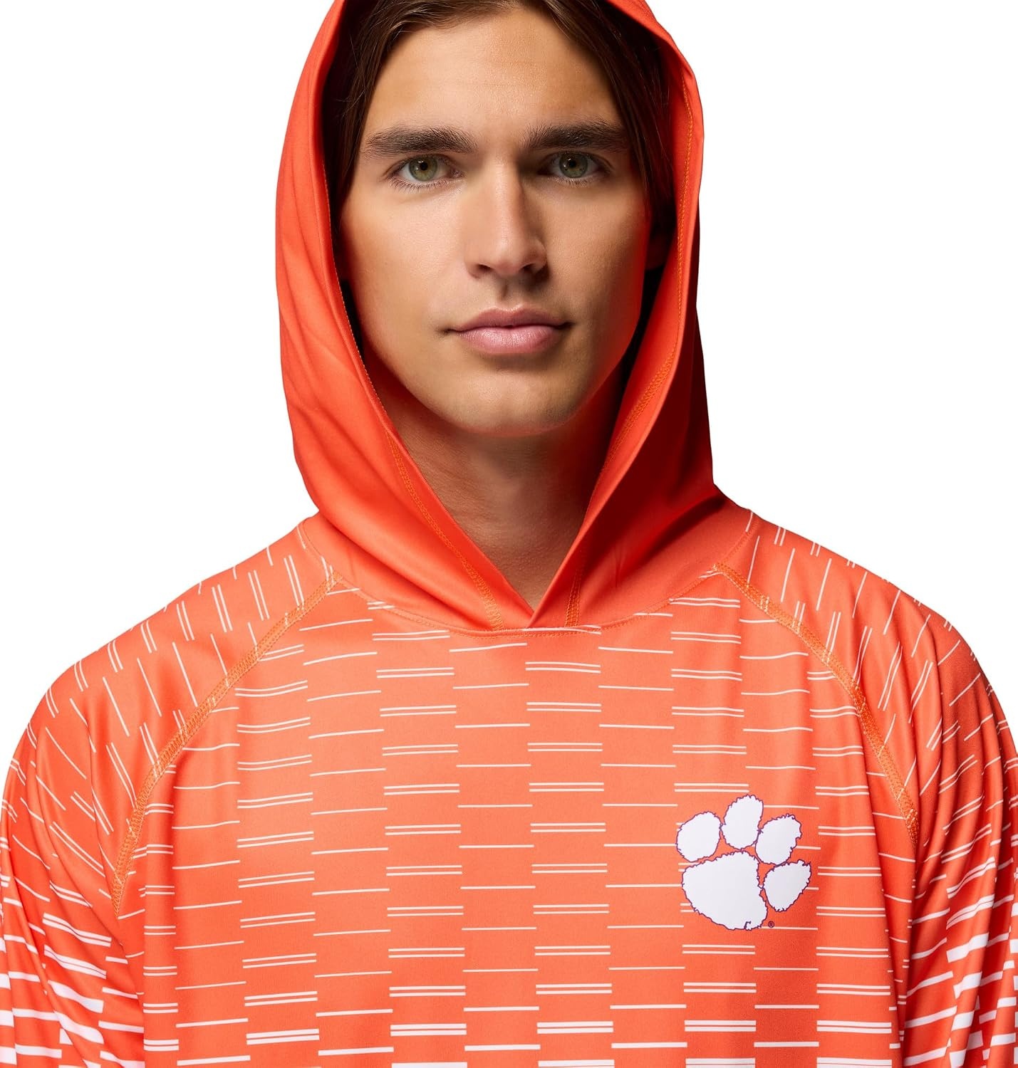 image:imageColumbia Mens Collegiate Super Terminal Tackle HoodieCle Spark OrangeWhite