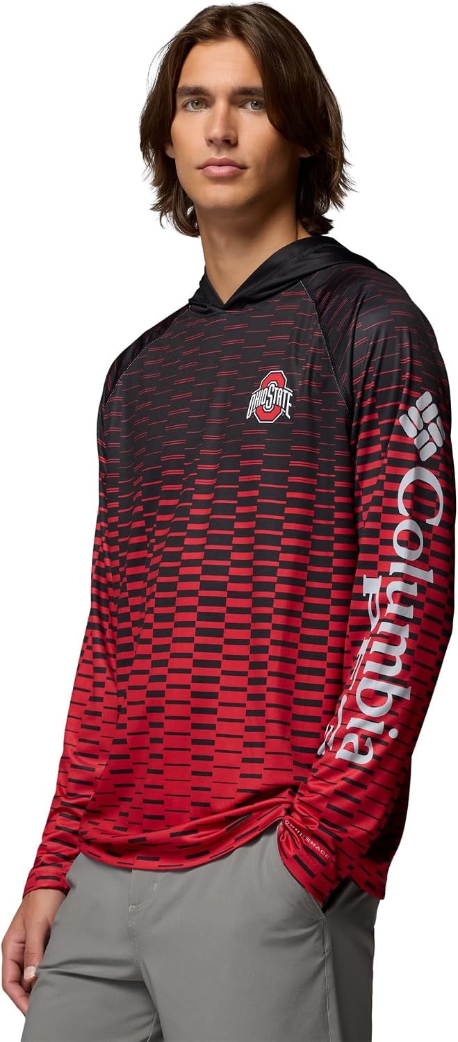 image:imageColumbia Mens Collegiate Super Terminal Tackle HoodieOs BlackIntense Red