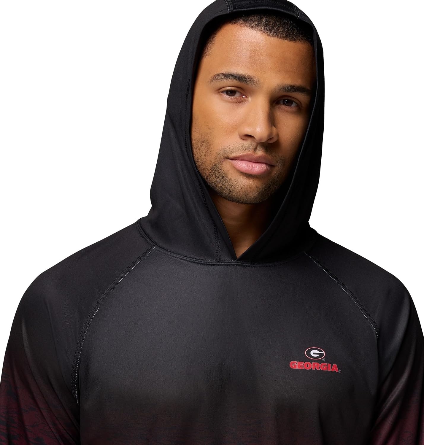 image:imageColumbia Mens Collegiate Super Terminal Tackle HoodieUga BlackBright Red