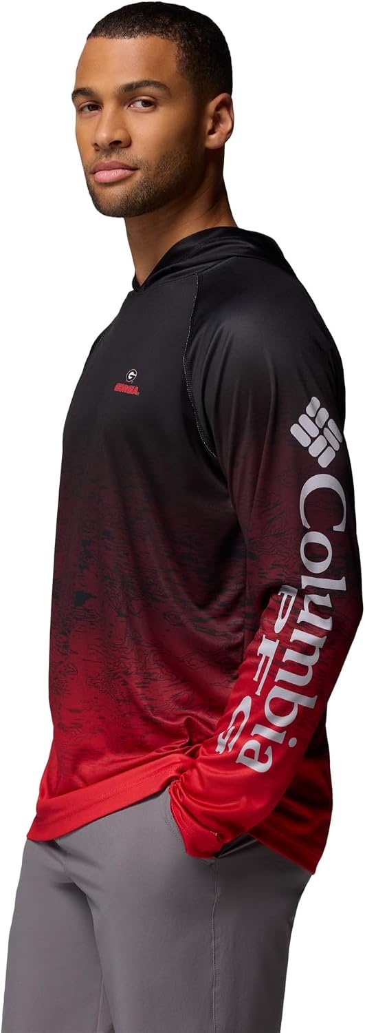 image:imageColumbia Mens Collegiate Super Terminal Tackle HoodieUga BlackBright Red