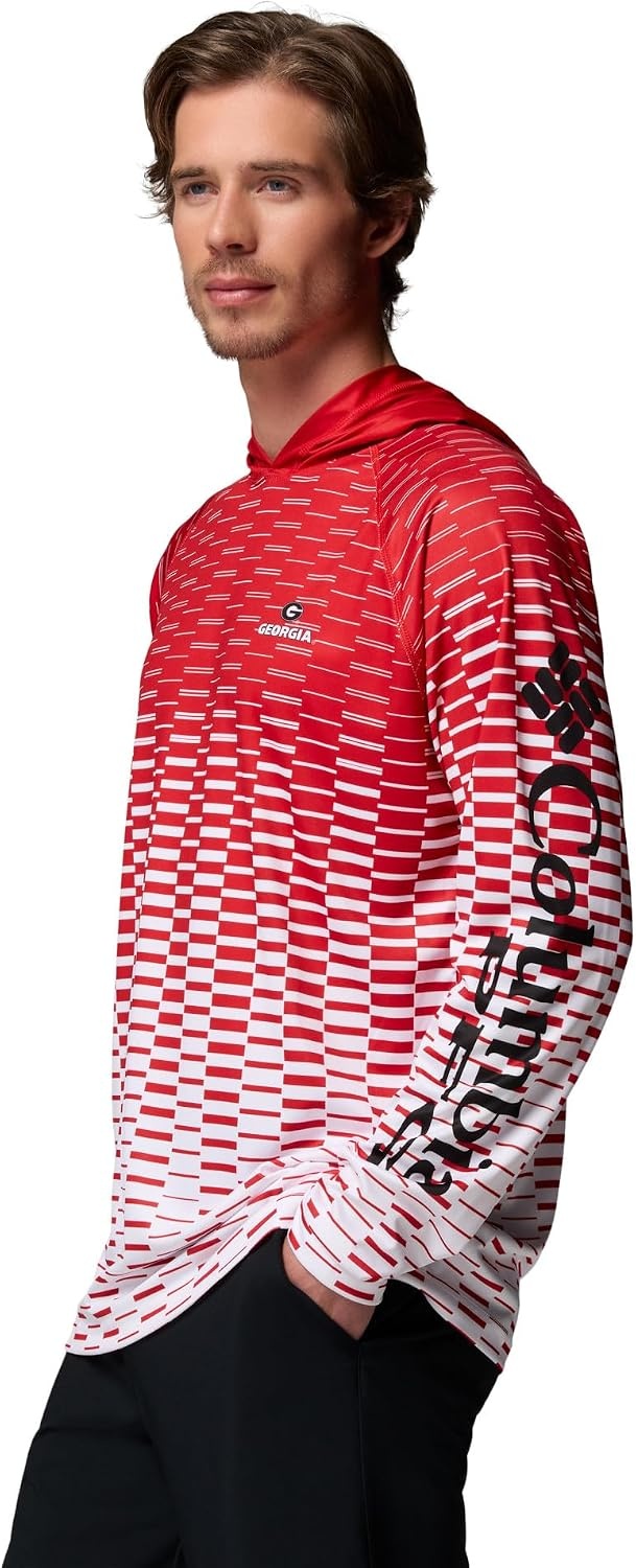 image:imageColumbia Mens Collegiate Super Terminal Tackle HoodieUga Bright RedWhite