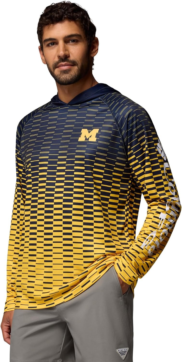 image:imageColumbia Mens Collegiate Super Terminal Tackle HoodieUm Collegiate NavyYellow