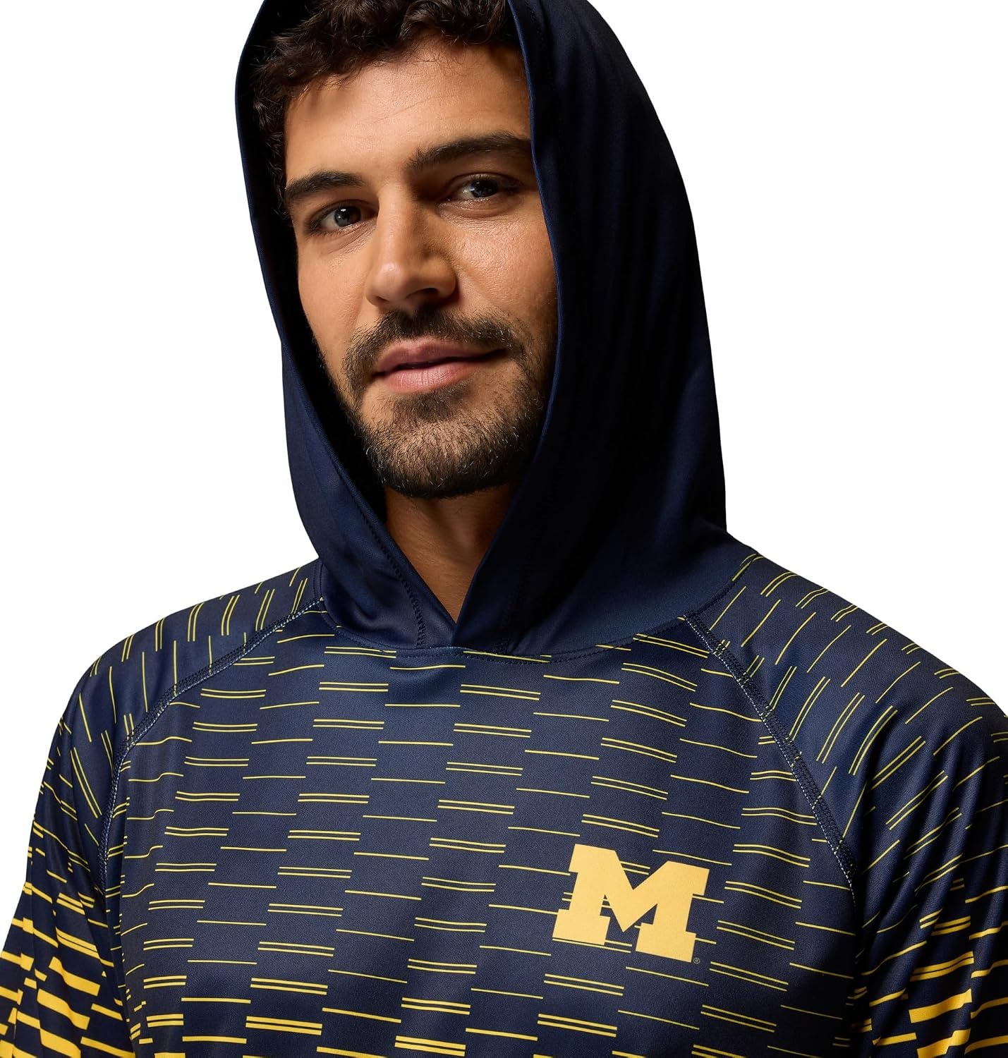 image:imageColumbia Mens Collegiate Super Terminal Tackle HoodieUm Collegiate NavyYellow