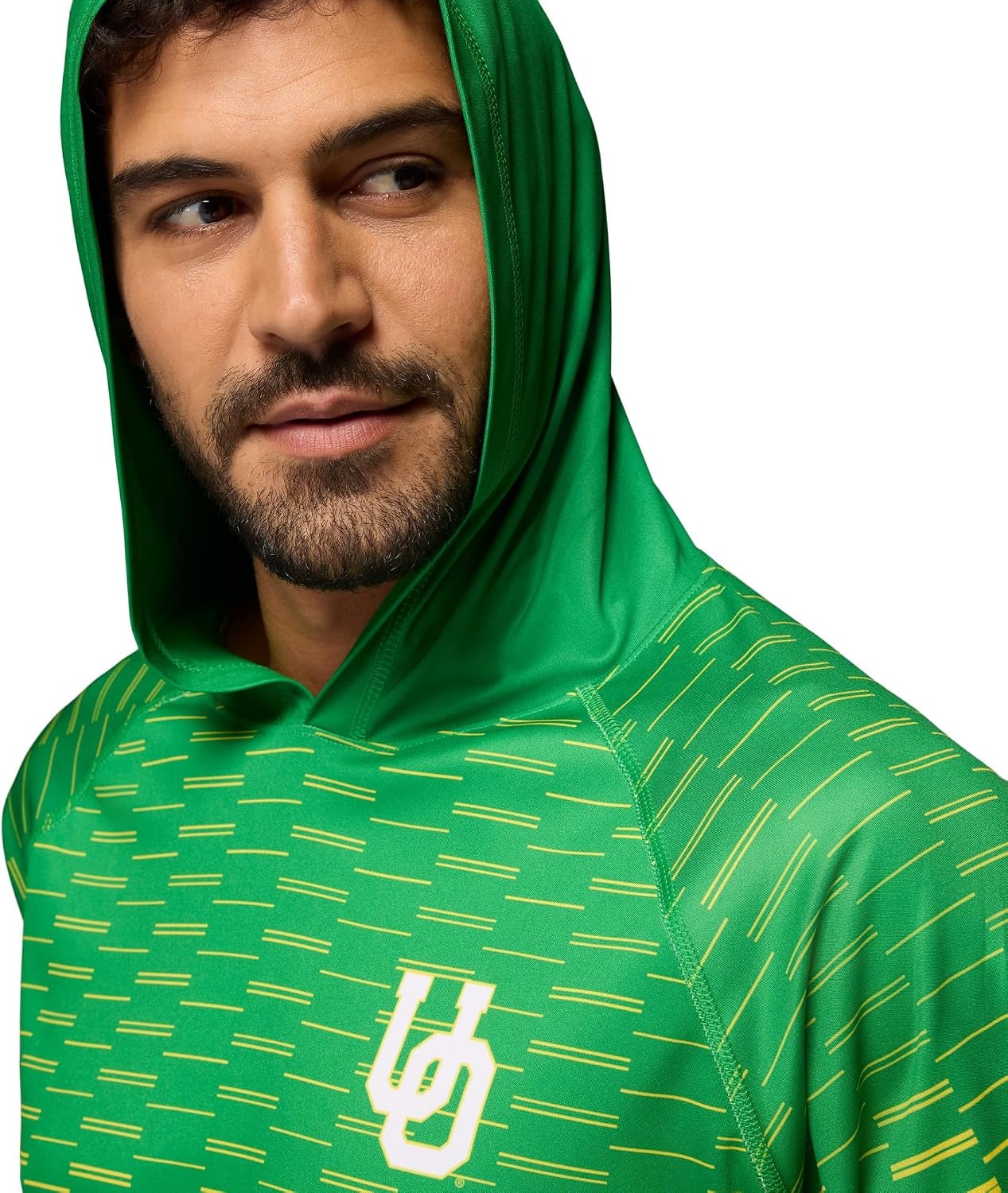 image:imageColumbia Mens Collegiate Super Terminal Tackle HoodieUo Fuse GreenYellow Glo