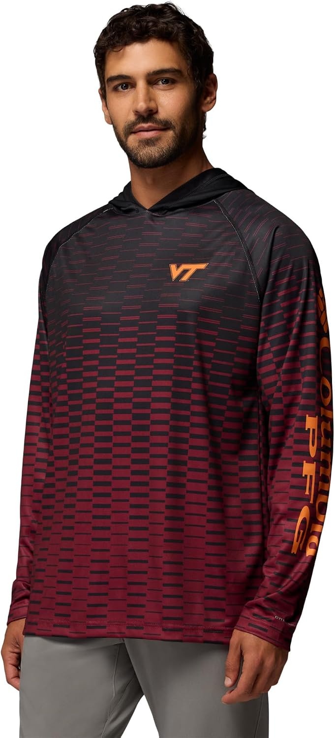 image:imageColumbia Mens Collegiate Super Terminal Tackle HoodieVt BlackDeep Maroon