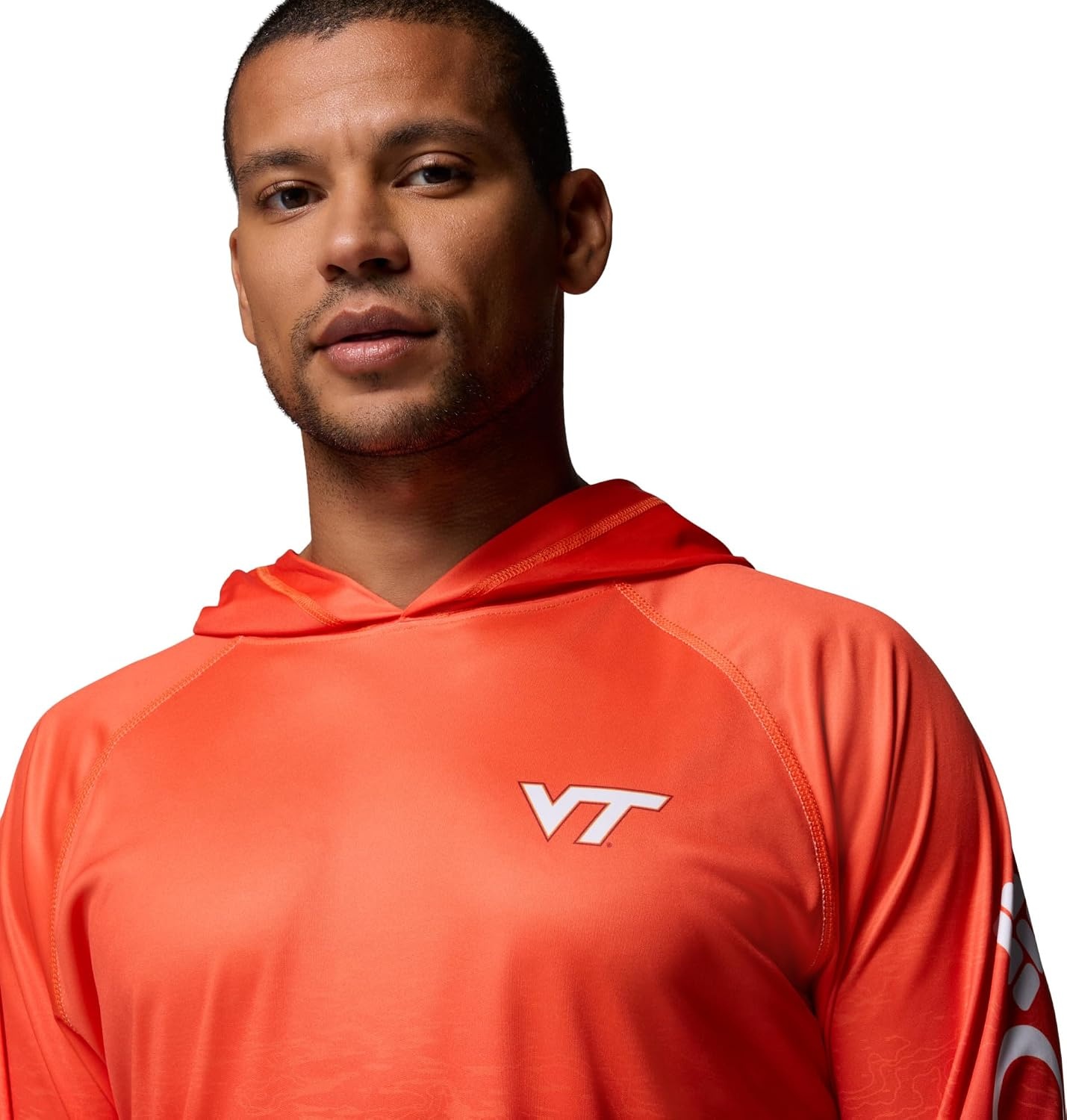 image:imageColumbia Mens Collegiate Super Terminal Tackle HoodieVt Tangy OrangeDeep Maroon
