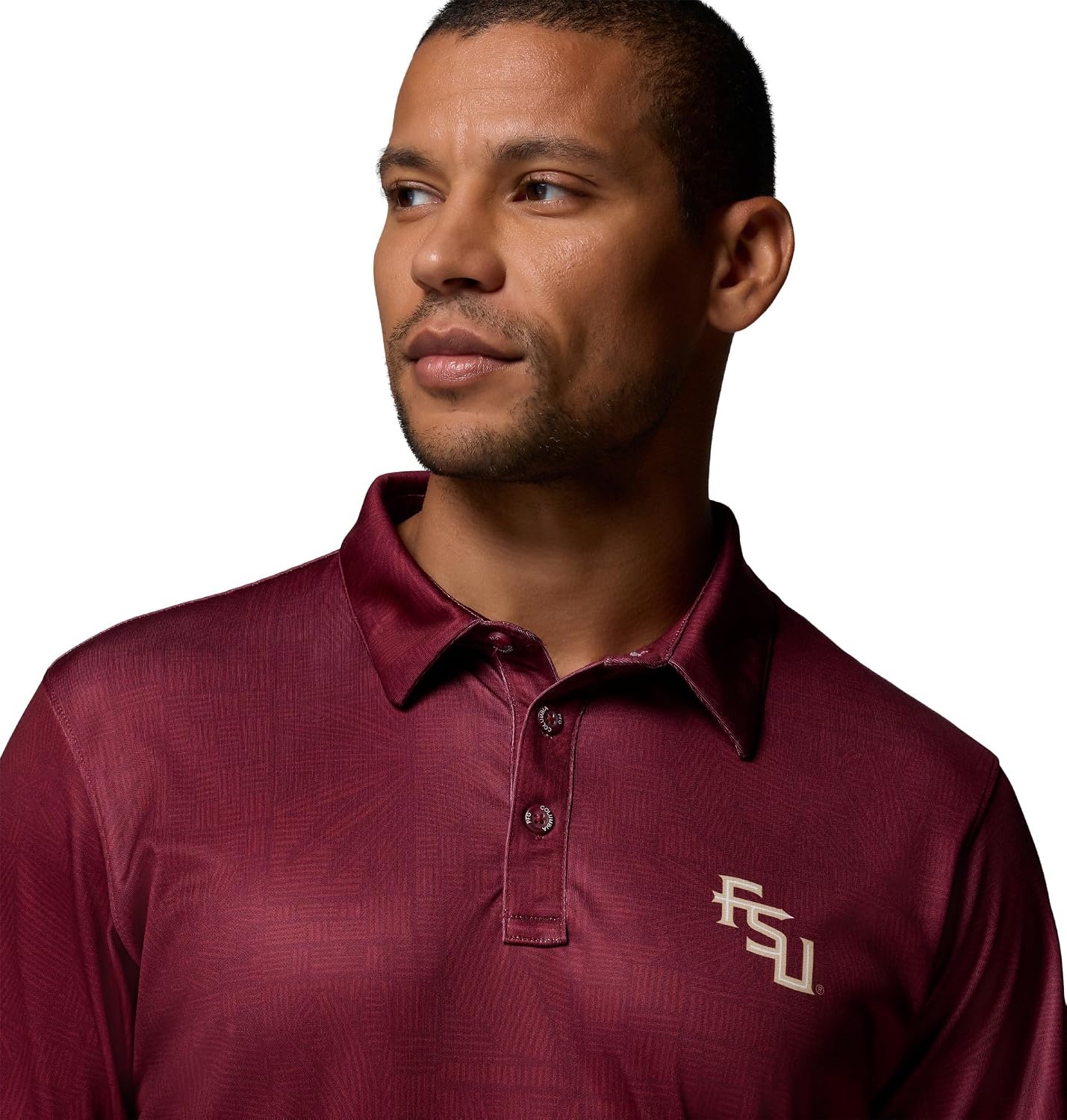 image:imageColumbia Mens Collegiate Super Terminal Tackle PoloFsu Cabernet Patchwork Palms