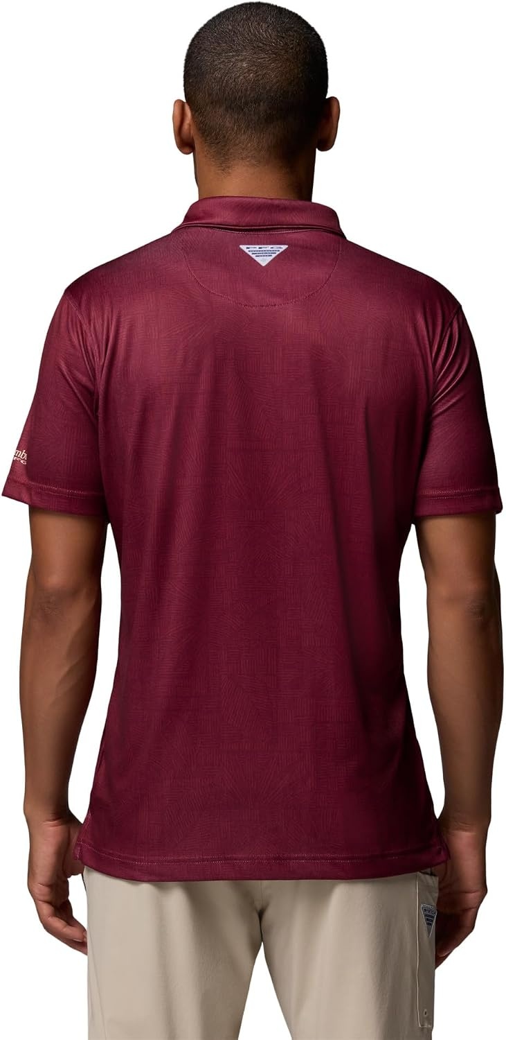 image:imageColumbia Mens Collegiate Super Terminal Tackle PoloFsu Cabernet Patchwork Palms