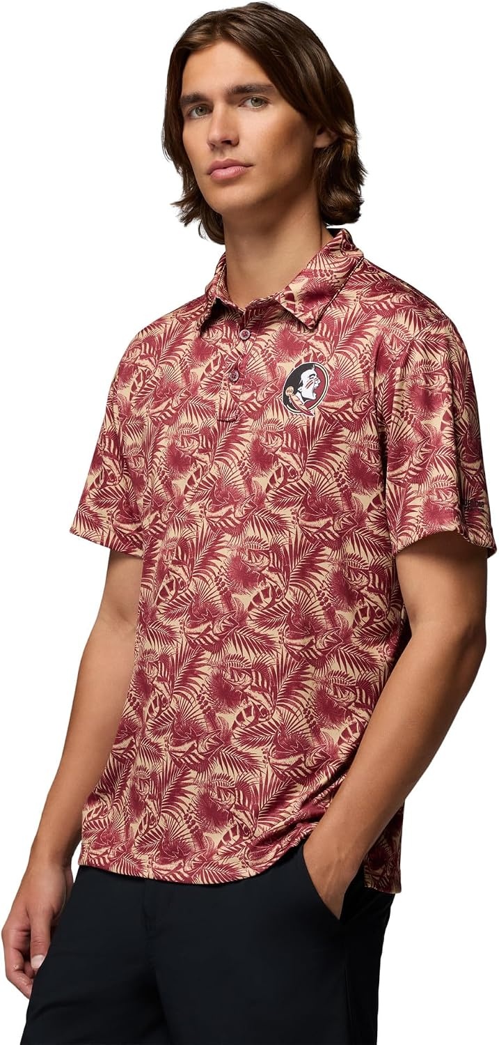 image:imageColumbia Mens Collegiate Super Terminal Tackle PoloFsu Cabernet Roosters
