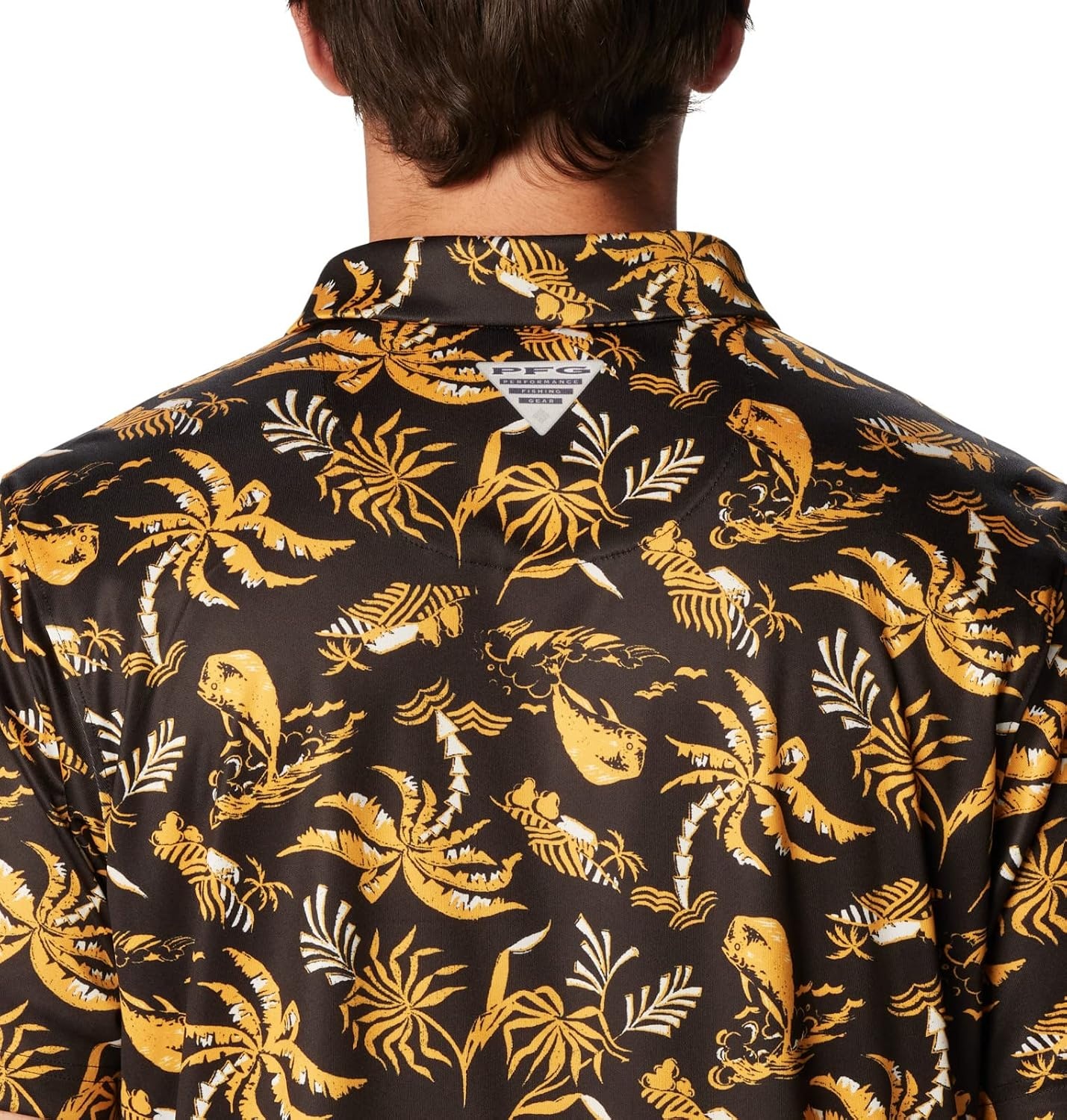 image:imageColumbia Mens Collegiate Super Terminal Tackle PoloIw Black Dorado Isle Print