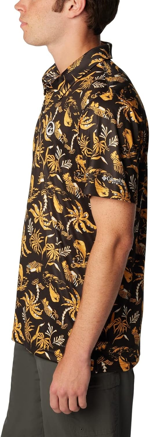 image:imageColumbia Mens Collegiate Super Terminal Tackle PoloIw Black Dorado Isle Print