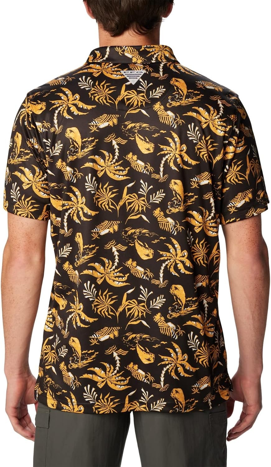 image:imageColumbia Mens Collegiate Super Terminal Tackle PoloIw Black Dorado Isle Print