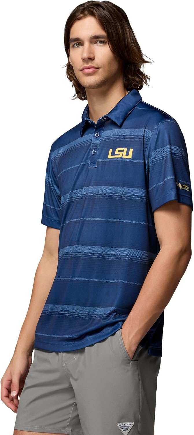 image:imageColumbia Mens Collegiate Super Terminal Tackle PoloLsu Carbon