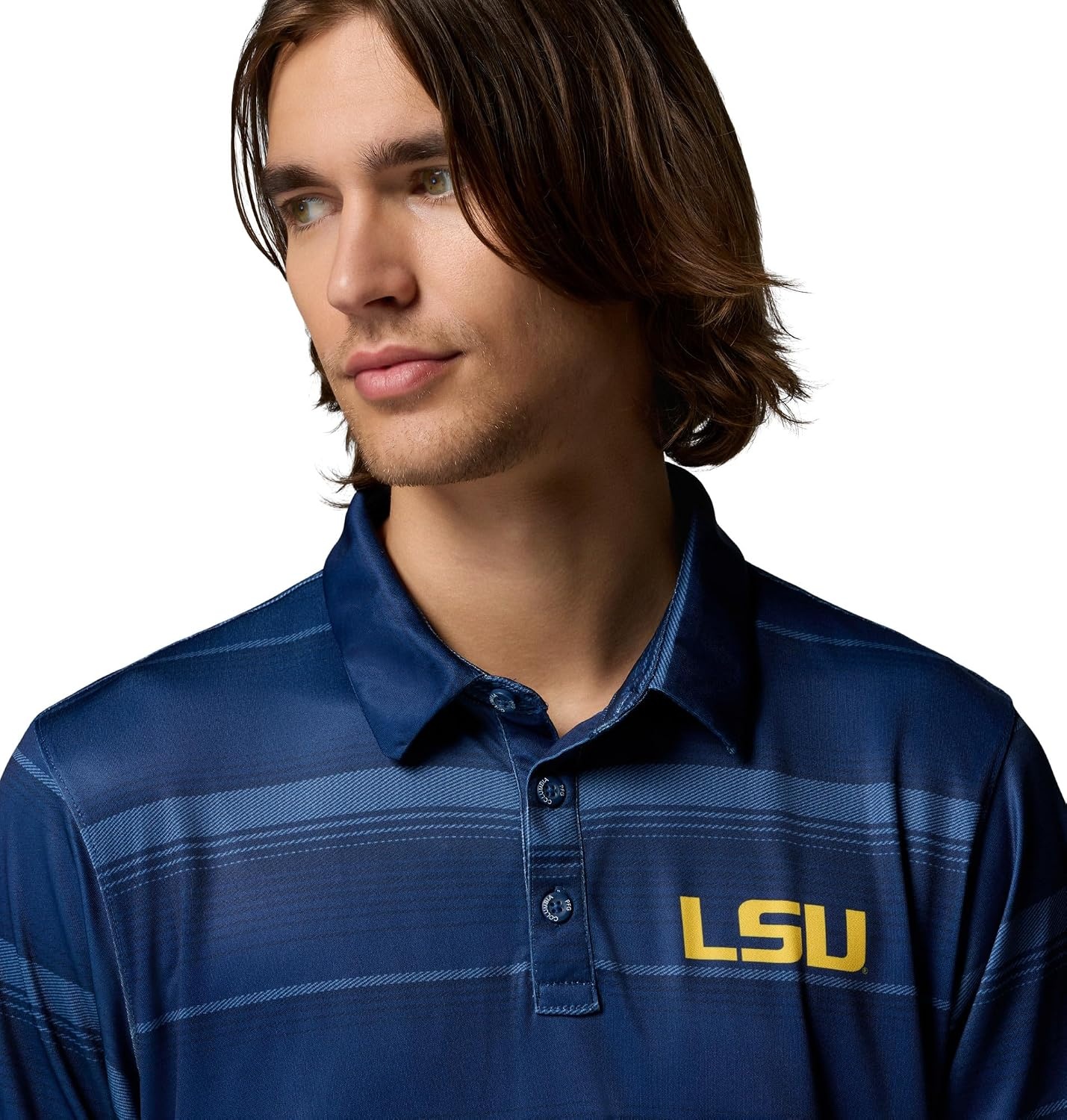 image:imageColumbia Mens Collegiate Super Terminal Tackle PoloLsu Carbon