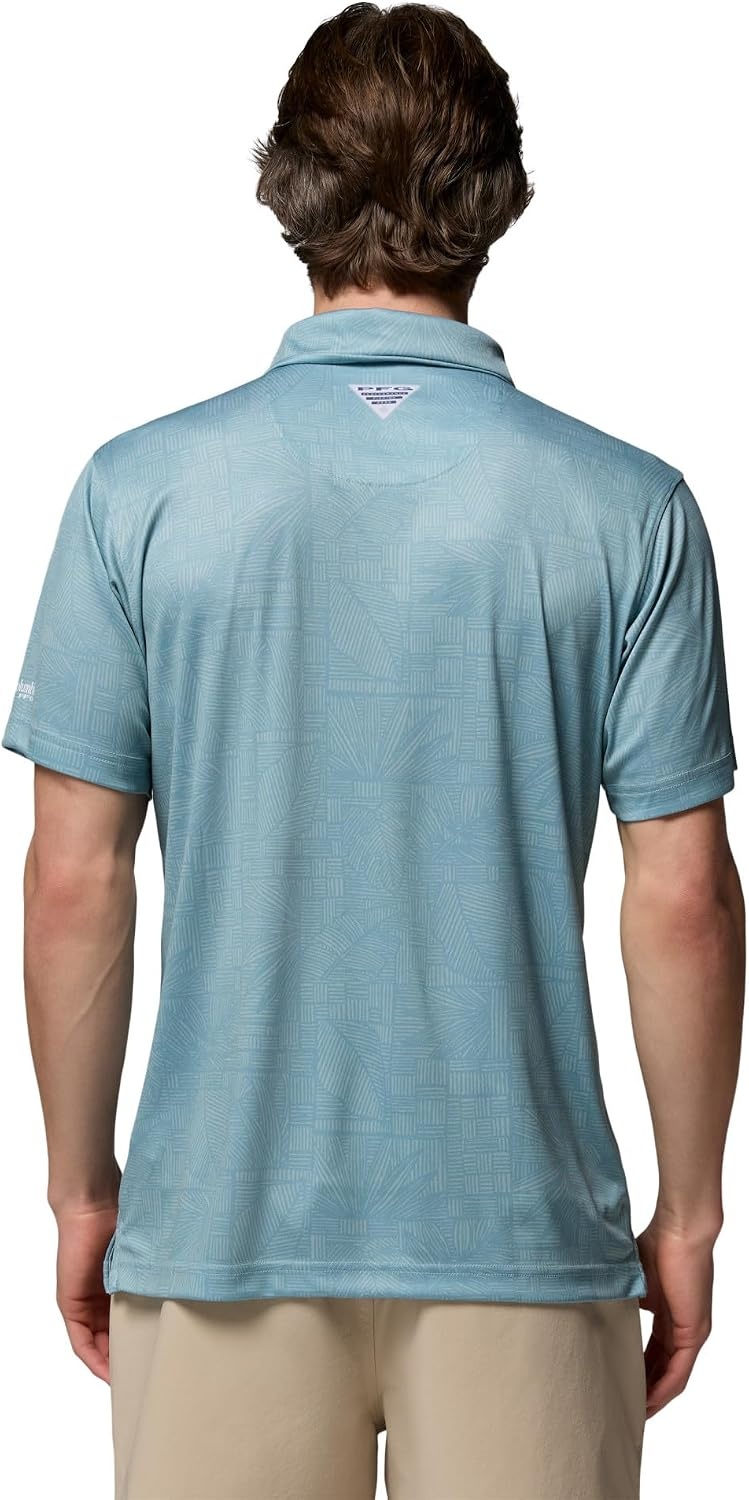 image:imageColumbia Mens Collegiate Super Terminal Tackle PoloLsu Crushed Blue Patchwork Palms
