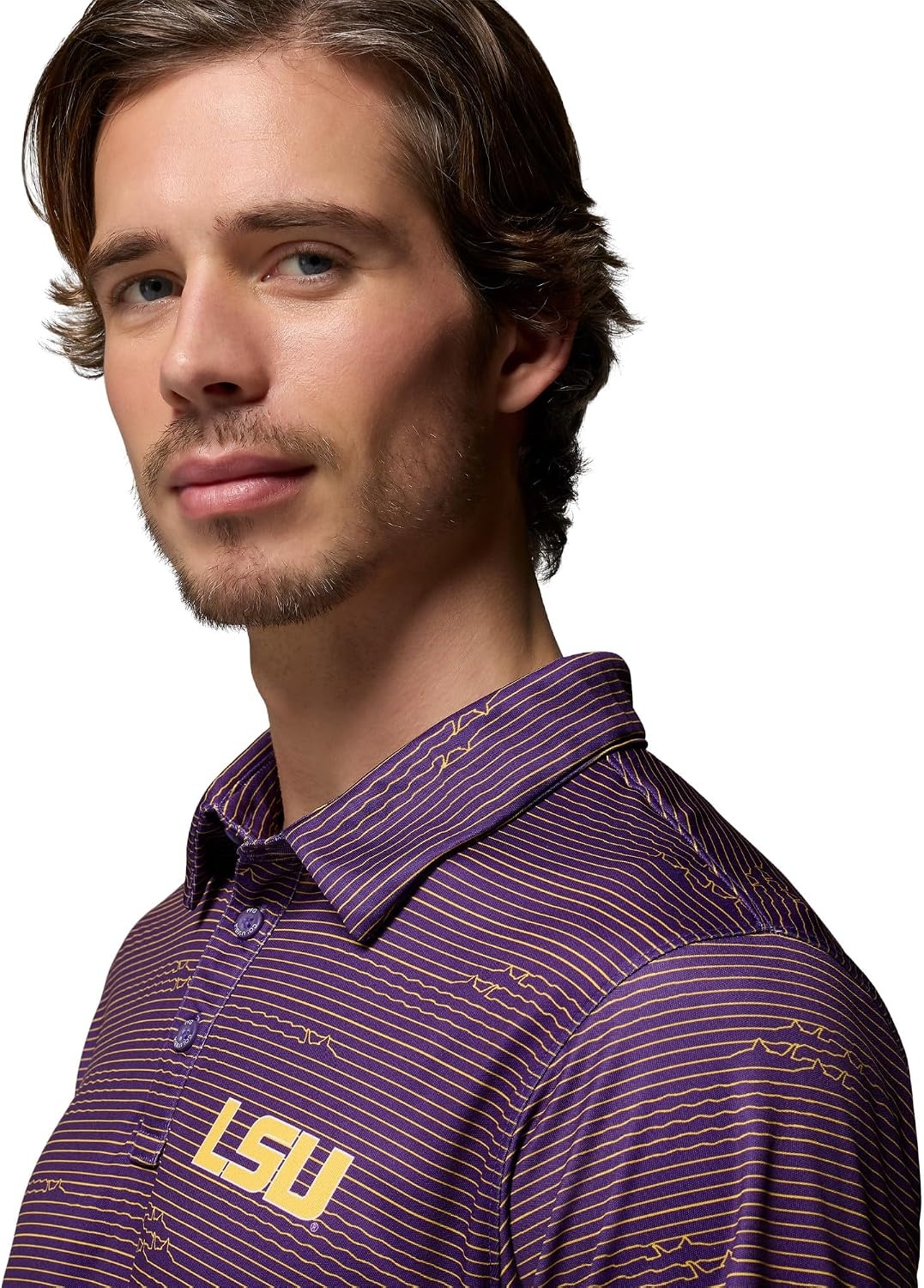 image:imageColumbia Mens Collegiate Super Terminal Tackle PoloLsu Vivid Purple