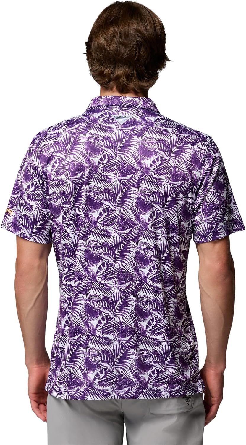 image:imageColumbia Mens Collegiate Super Terminal Tackle PoloLsu Vivid Purple Roosters