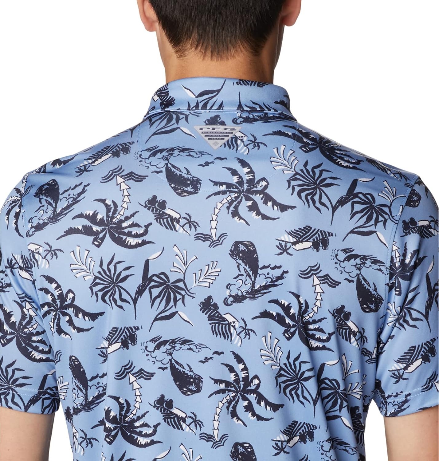 image:imageColumbia Mens Collegiate Super Terminal Tackle PoloNc White Cap Dorado Isle Print