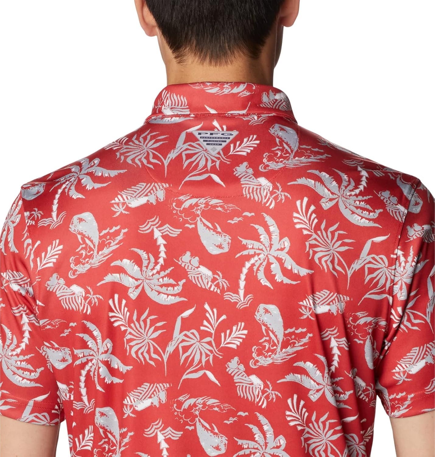 image:imageColumbia Mens Collegiate Super Terminal Tackle PoloOs Intense Red Dorado Isle Print