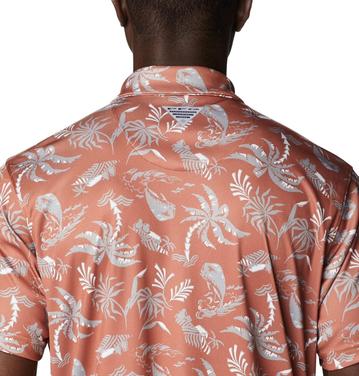 image:imageColumbia Mens Collegiate Super Terminal Tackle PoloTex Cedar Dorado Isle Print